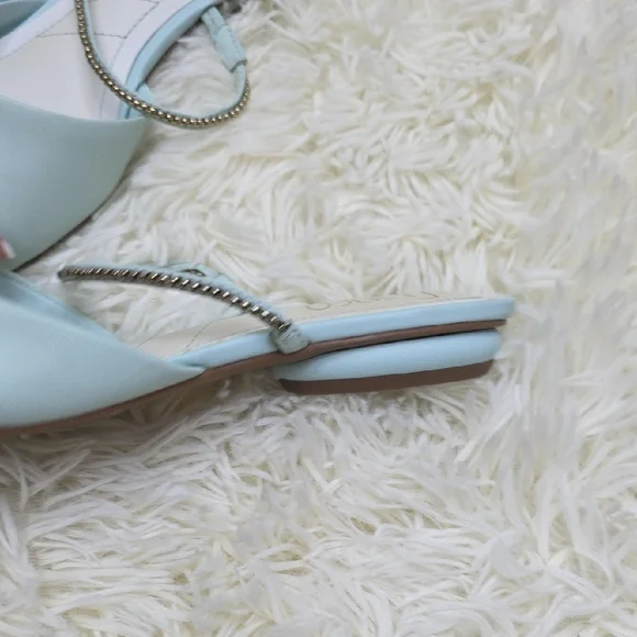 Franco Sarto Sky Blue Mules with Embellished Strap - Picture 3 of 10